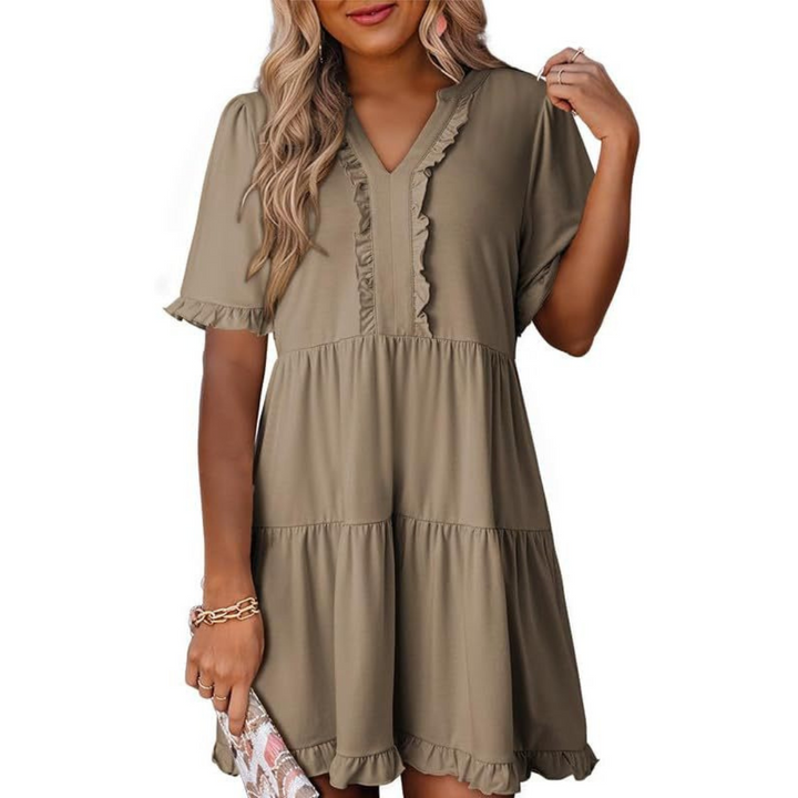 Arden Relaxed V-Neck Short Dress