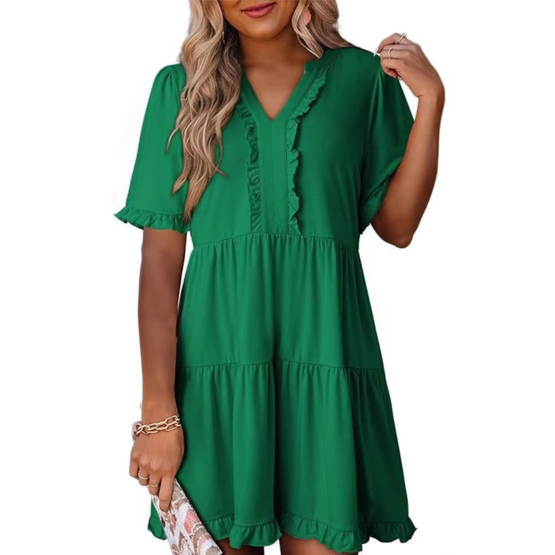 Arden Relaxed V-Neck Short Dress
