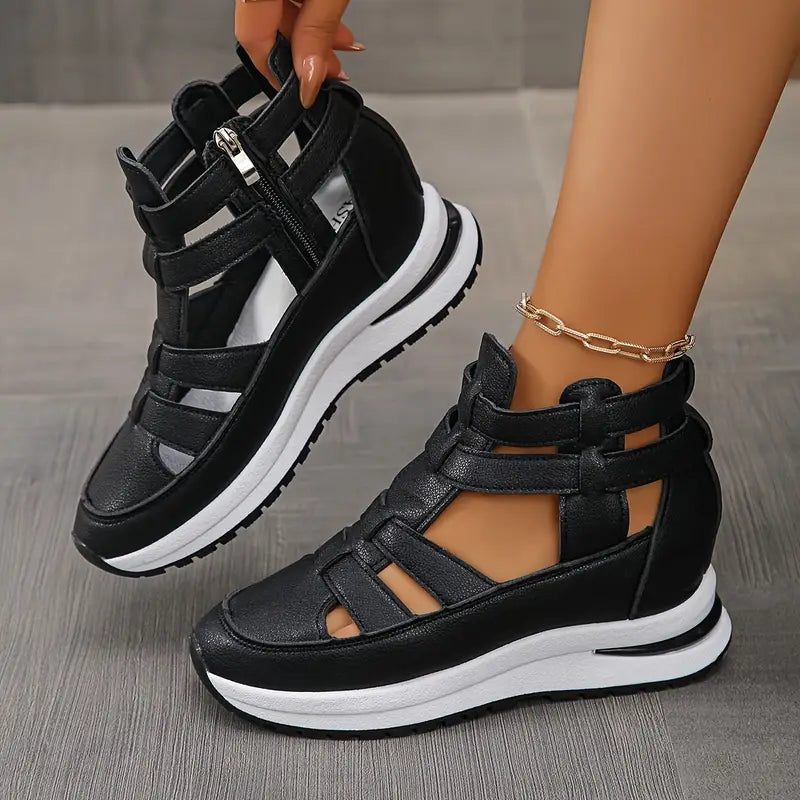 Alayana Trendy Comfy Wedge Sandal with Zipper