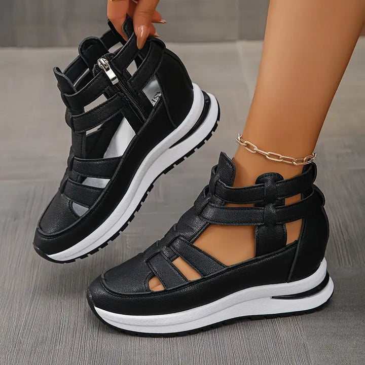 Alayana Trendy Comfy Wedge Sandal with Zipper