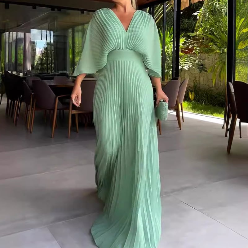 Sarina elegant drape sleeve waisted dress