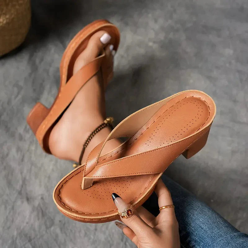 Mirentia Orthopedic Wooden Heel Sandals