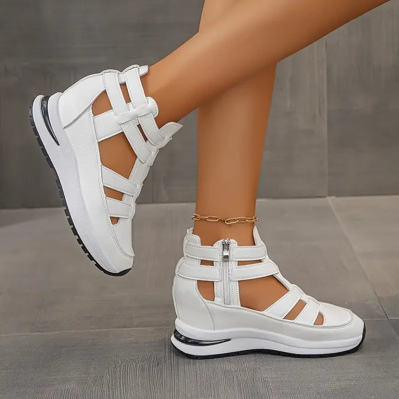 Alayana Trendy Comfy Wedge Sandal with Zipper