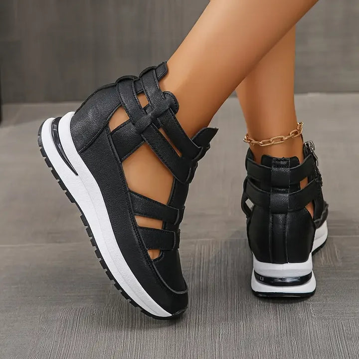 Alayana Trendy Comfy Wedge Sandal with Zipper