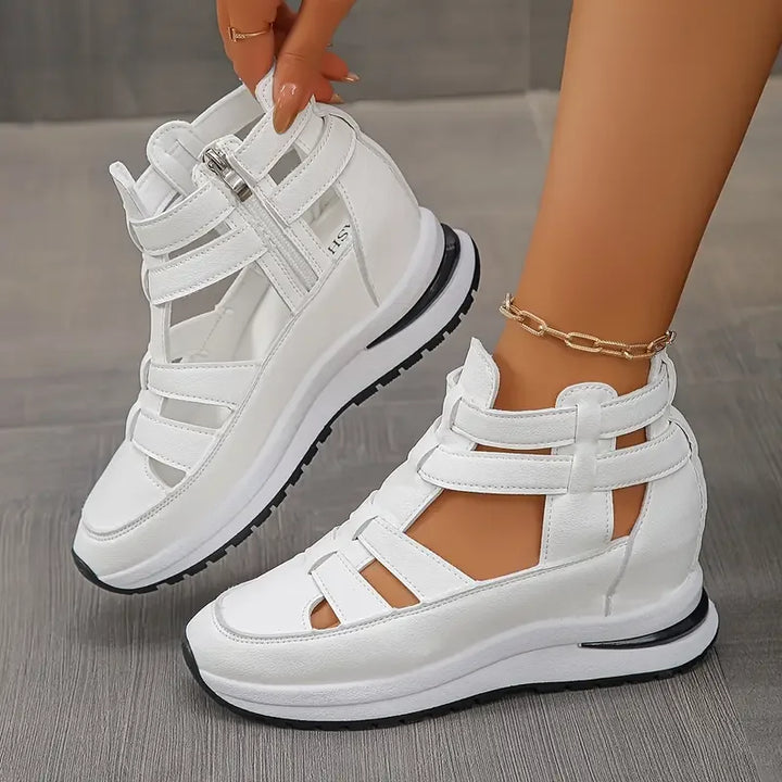 Alayana Trendy Comfy Wedge Sandal with Zipper