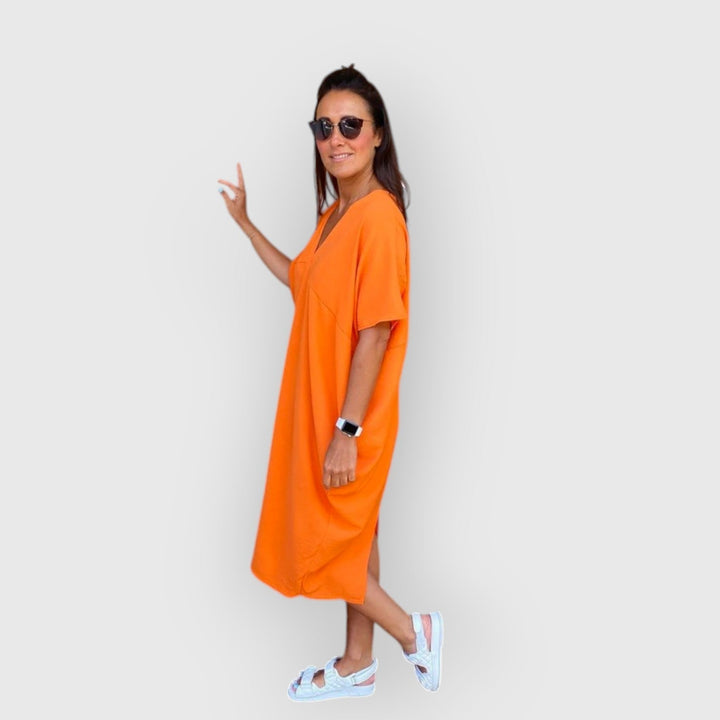 Callira Flowy Short Sleeve Midi Dress