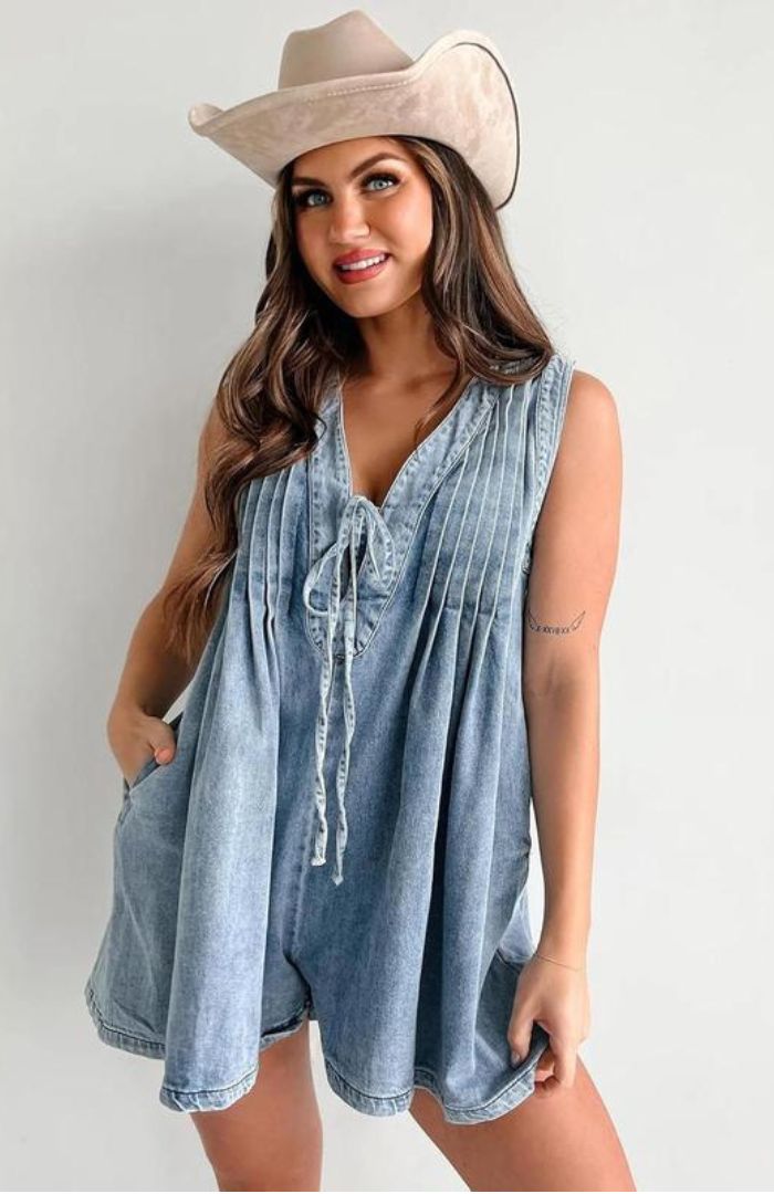 Zariah Go-To One-Piece Denim Romper