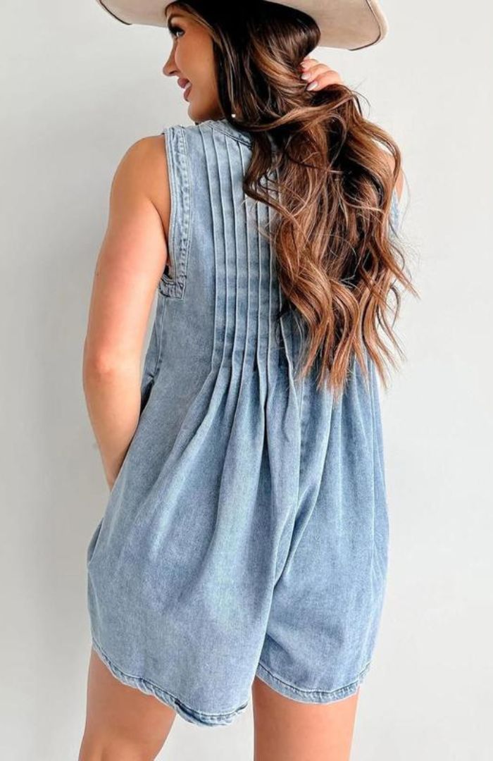 Zariah Go-To One-Piece Denim Romper