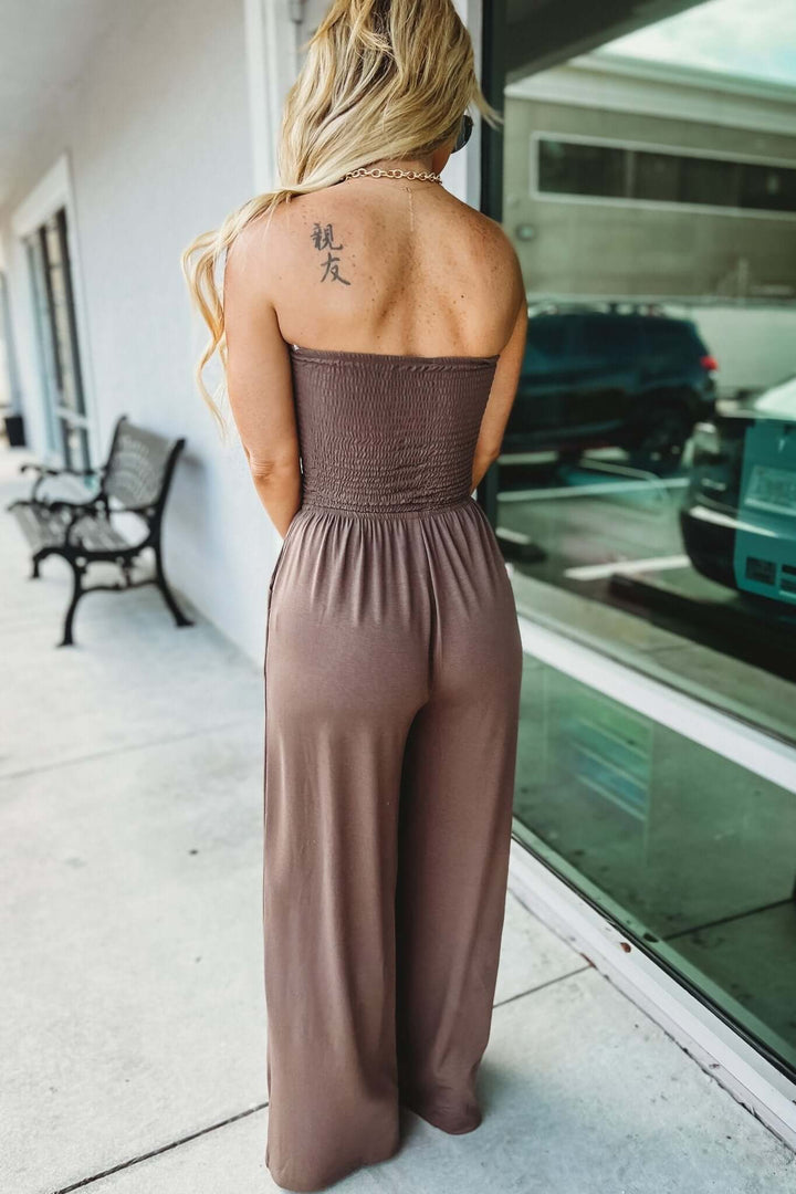 Melani Effortless Style Smocked Jumpsuit