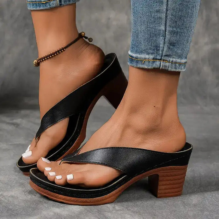 Mirentia Orthopedic Wooden Heel Sandals