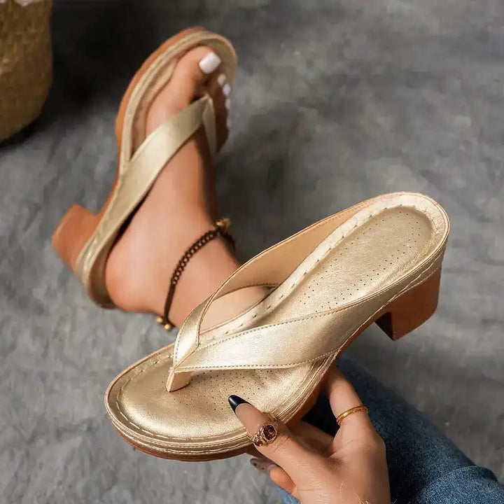 Mirentia Orthopedic Wooden Heel Sandals