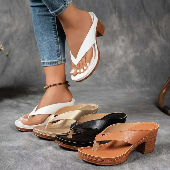 Mirentia Orthopedic Wooden Heel Sandals