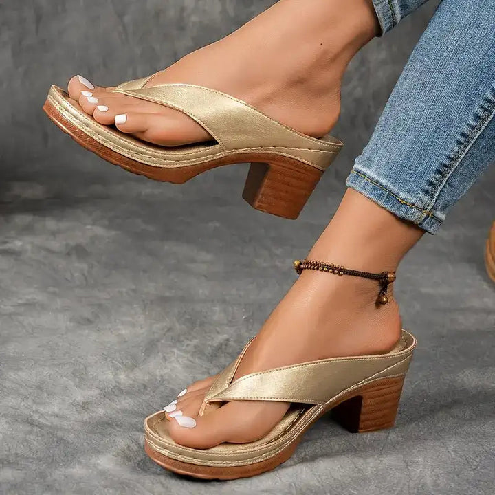 Mirentia Orthopedic Wooden Heel Sandals