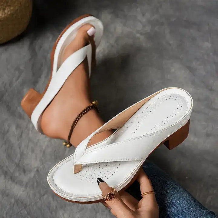 Mirentia Orthopedic Wooden Heel Sandals