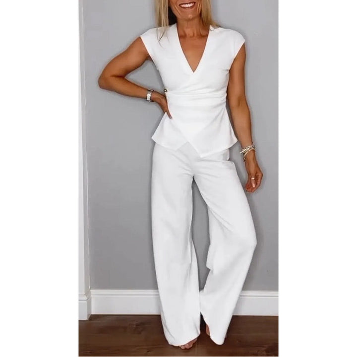 Salvina V-Neck Two-Piece Ensemble