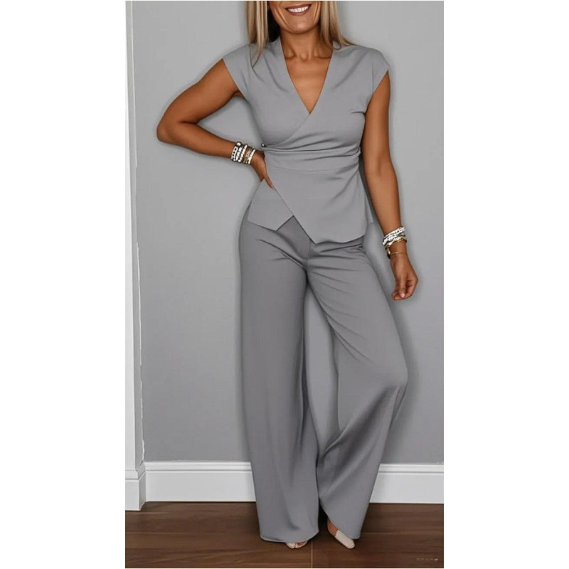 Salvina V-Neck Two-Piece Ensemble