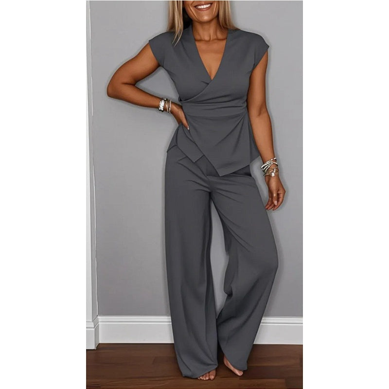 Salvina V-Neck Two-Piece Ensemble